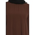 A-line inner abaya with a complementary Hijab-Dark Brown A-line inner abaya with a complementary Hijab-Dark Brown